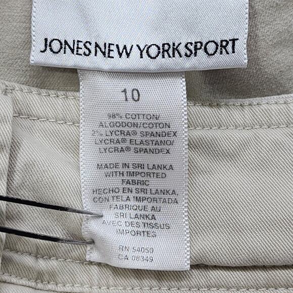 Jones Wear Sport Pants Womens 10 Tan Khaki Mid Rise Crop Capri Wide Leg Casual - Picture 3 of 11